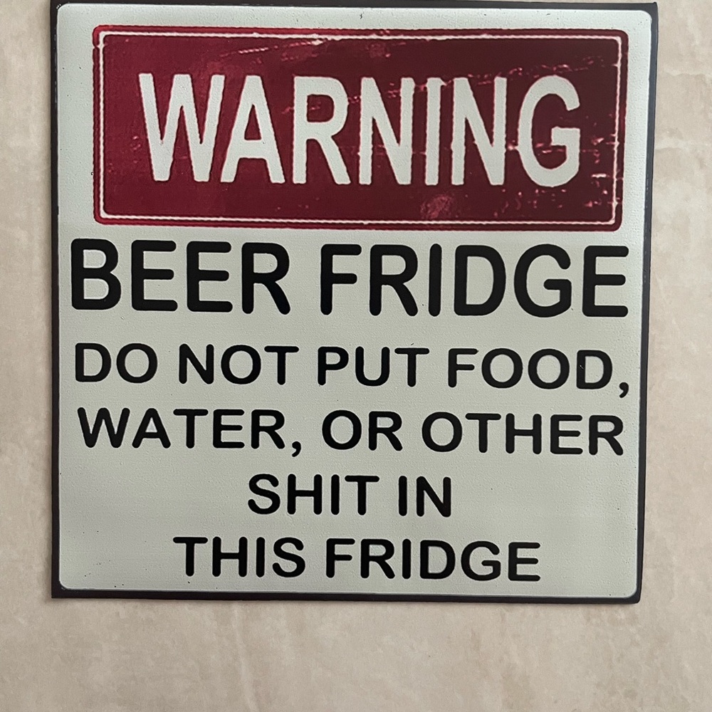 Warning Beer Fridge Magnet  Sign